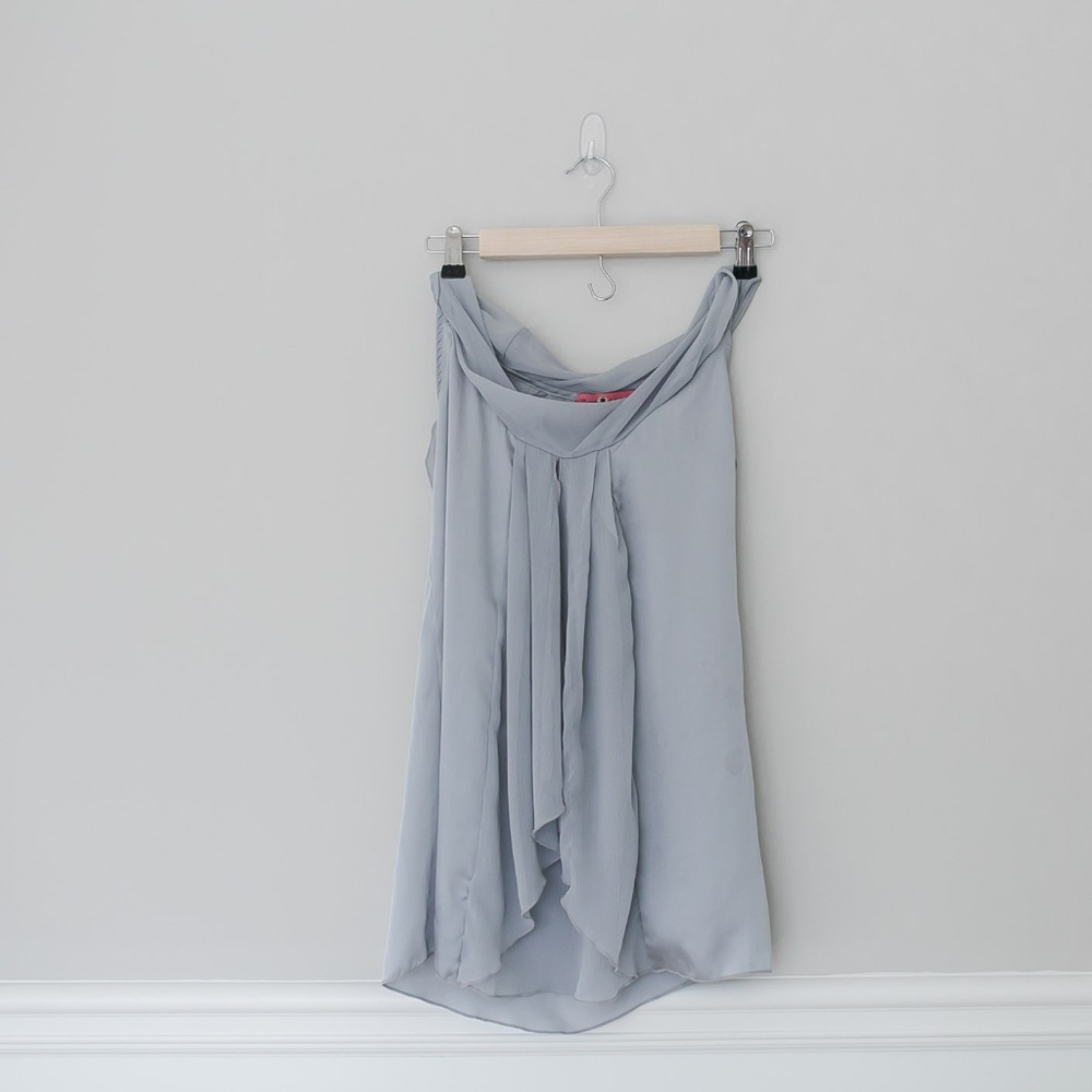 Silk gray long blouse